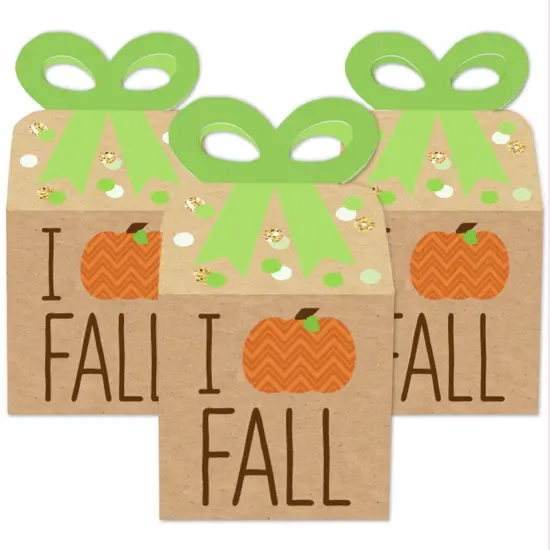 Big Dot of Happiness Pumpkin Patch - Square Favor Gift Boxes - Fall, Halloween or Thanksgiving Party Bow Boxes - Set of 12 {3}