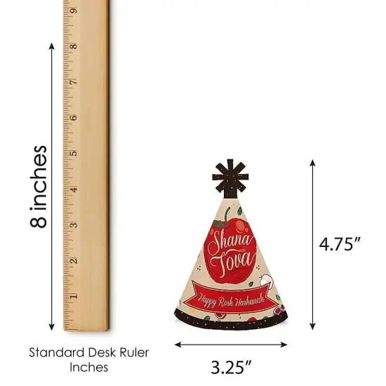 Big Dot of Happiness Rosh Hashanah - Mini Cone New Year Hats - Small Little Party Hats - Set of 8 {7}