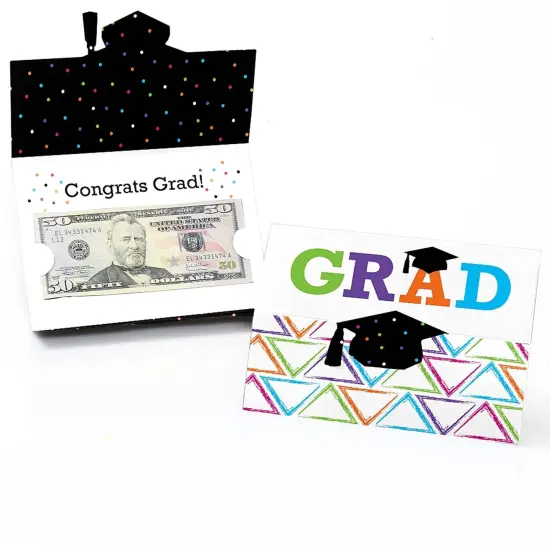Big Dot of Happiness Hats Off Grad - Graduation Party Money and Gift Card Holder - Set of 8 {1}