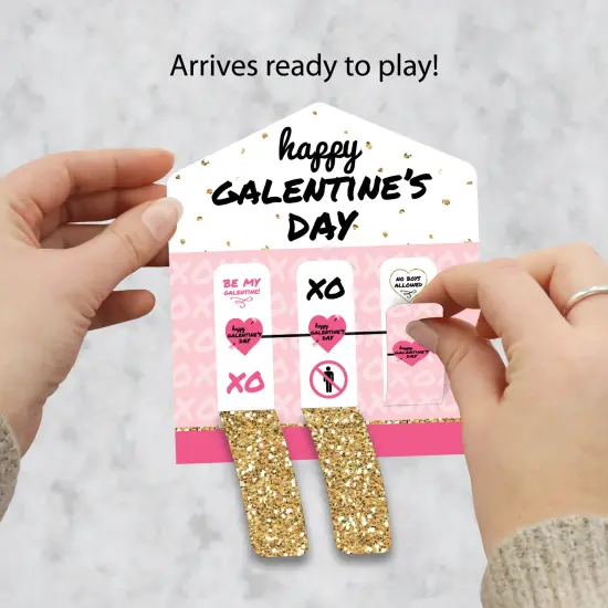 Big Dot of Happiness Be My Galentine - Galentine's & Valentine's Day Party Game Pickle Cards - Pull Tabs 3-in-a-Row - Set of 12 {3}