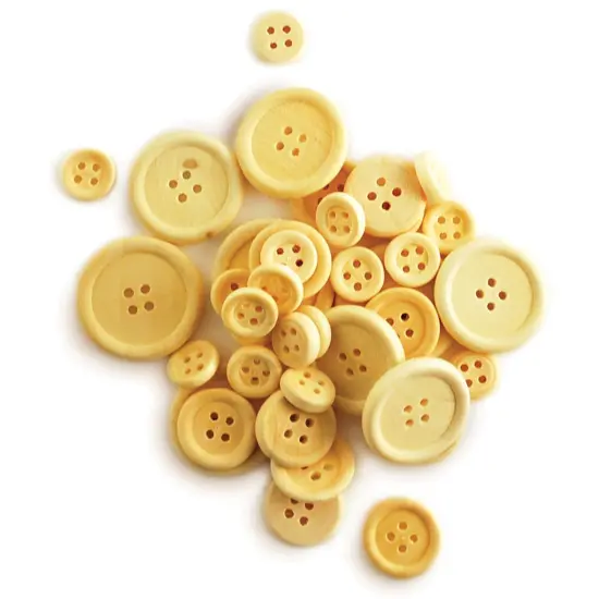 Krafty Kids Craftwood Craft Buttons Assorted 40/Pkg-Natural {3}
