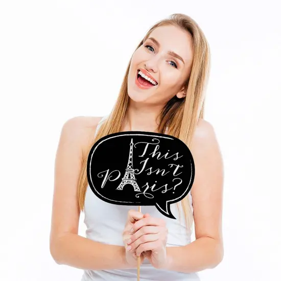 Big Dot of Happiness Funny Paris, Ooh La La - Paris Themed Photo Booth Props Kit - 10 Piece {3}