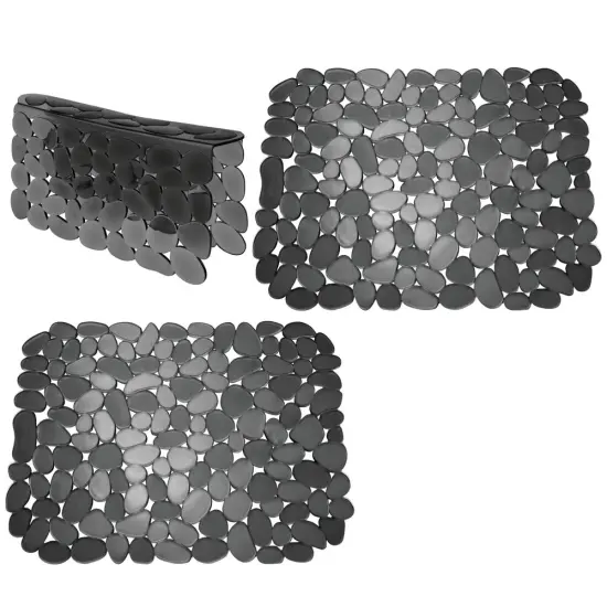 mDesign Plastic Kitchen Sink Protector Set - Pebble Design - Set of 3 {1}