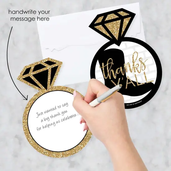 Big Dot of Happiness Nash Bash - Shaped Thank You Cards - Nashville Bachelorette Party Thank You Note Cards with Envelopes - Set of 12 {3}