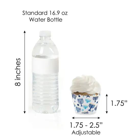 Big Dot of Happiness Hanukkah Menorah - Cupcake Decoration - Chanukah Holiday Party Cupcake Wrappers and Treat Picks Kit - Set of 24 {7}