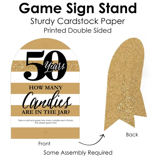 Big Dot of Happiness We Still Do - 50th Wedding Anniversary - How Many Candies Anniversary Party Game - 1 Stand and 40 Cards - Candy Guessing Game {6}