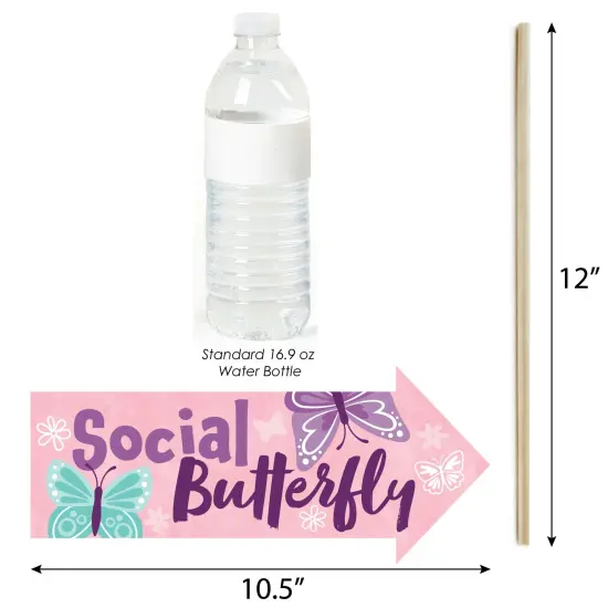 Big Dot of Happiness Funny Beautiful Butterfly - Floral Baby Shower or Birthday Party Photo Booth Props Kit - 10 Piece {4}