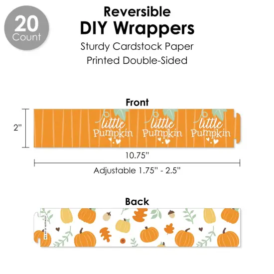 Big Dot of Happiness Little Pumpkin - Fall Birthday Party or Baby Shower Favors and Cupcake Kit - Fabulous Favor Party Pack - 100 Pieces {4}