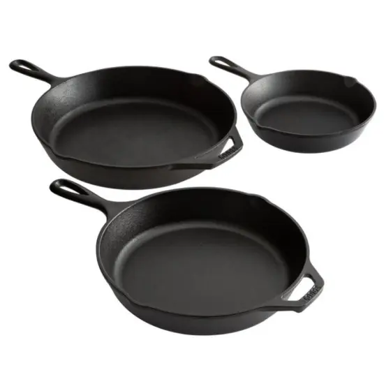 Lodge Seasoned Cast Iron Skillet, Classic USA Made Frying Pan with Handle, Black {2}
