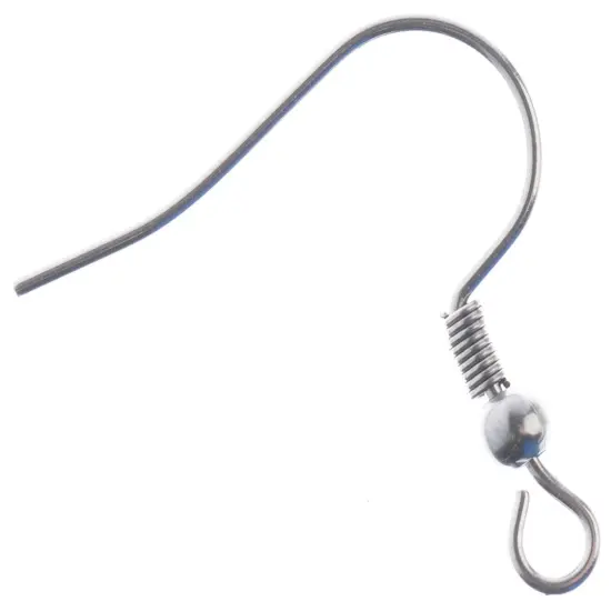 John Bead Stainless Steel Earring Fish Hook 10/Pkg-19mm {3}