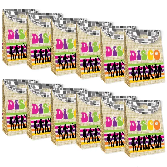 Big Dot of Happiness 70&rsquo;s Disco - 1970s Disco Fever Gift Favor Bags - Party Goodie Boxes - Set of 12 {6}