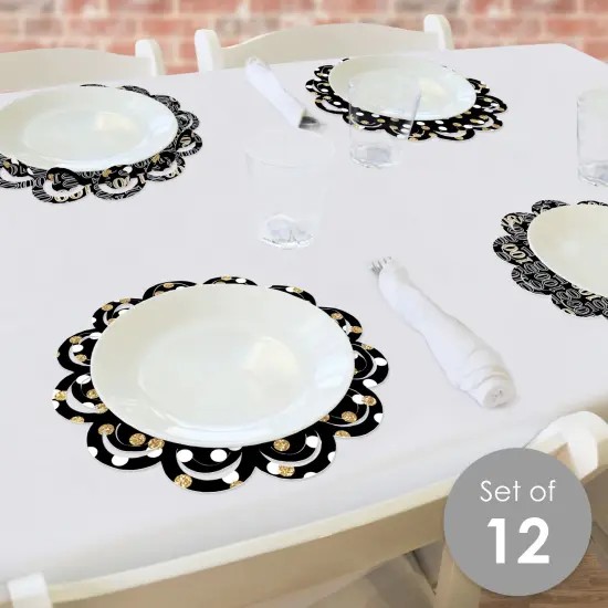 Big Dot of Happiness Adult 100th Birthday - Gold - Birthday Party Round Table Decorations - Paper Chargers - Place Setting For 12 {3}