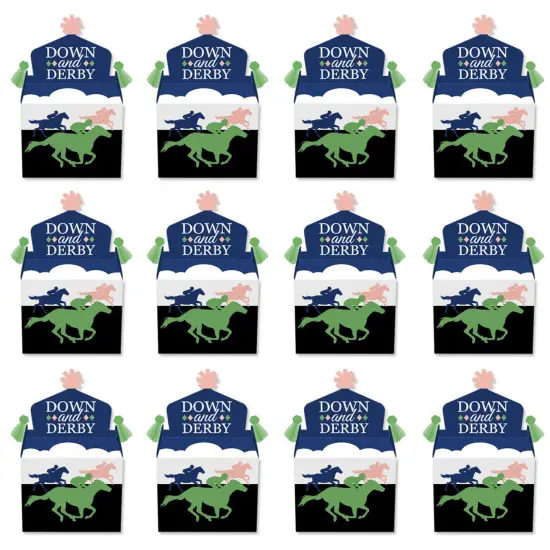 Big Dot of Happiness Kentucky Horse Derby - Treat Box Party Favors - Horse Race Party Goodie Gable Boxes - Set of 12 {6}
