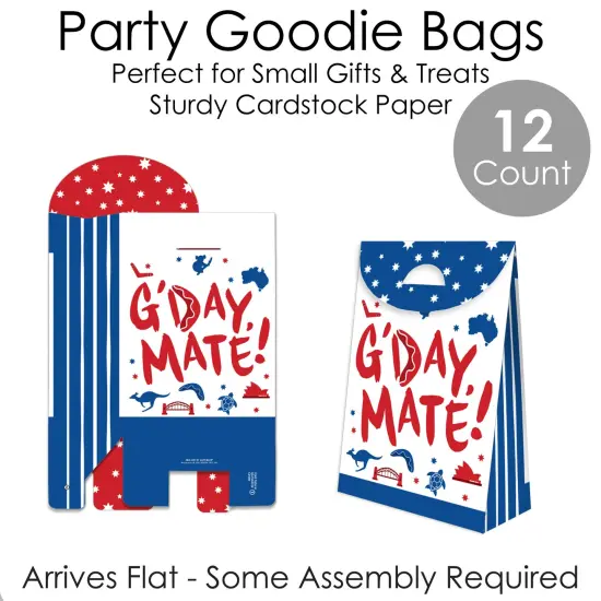 Big Dot of Happiness Australia Day - G&rsquo;Day Mate Aussie Party Gift Favor Bags - Party Goodie Boxes - Set of 12 {7}