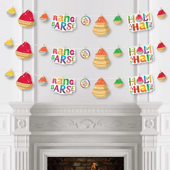 Big Dot of Happiness Holi Hai - Festival of Colors Party DIY Decorations - Clothespin Garland Banner - 44 Pieces {4}