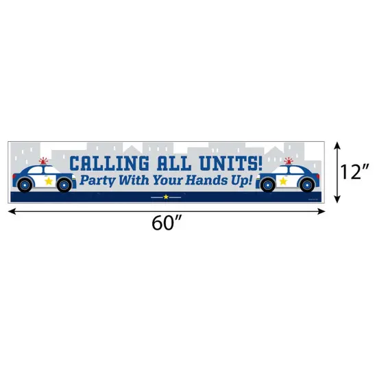 Big Dot of Happiness Calling All Units - Police - Cop Birthday Party or Baby Shower Decorations Party Banner {3}