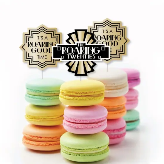 Big Dot of Happiness Roaring 20's - Dessert Cupcake Toppers - 1920s Art Deco Jazz Party Clear Treat Picks - Set of 24 {6}