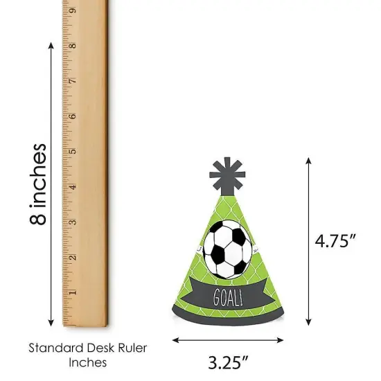 Big Dot of Happiness Goaaal - Soccer - Mini Cone Baby Shower or Birthday Party Hats - Small Little Party Hats - Set of 8 {7}