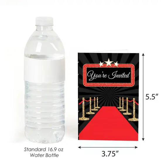 Big Dot of Happiness Red Carpet - Fill In Movie Night Party Invitations (8 count) {4}