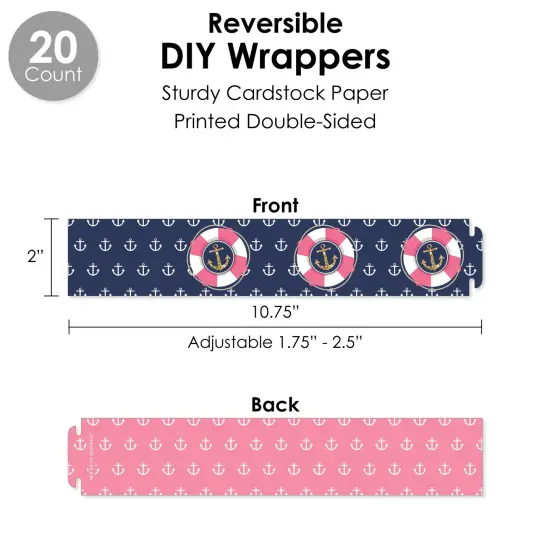 Big Dot of Happiness Last Sail Before The Veil - Nautical Bachelorette and Bridal Shower Favors and Cupcake Kit - Fabulous Favor Party Pack - 100 Pc {4}