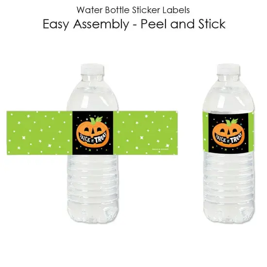 Big Dot of Happiness Jack-O'-Lantern Halloween - Kids Halloween Party Water Bottle Sticker Labels - Set of 20 {3}