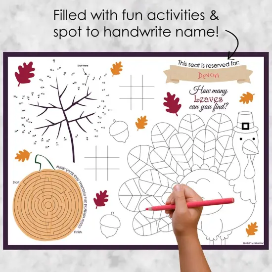 Big Dot of Happiness Friends Thanksgiving Feast - Paper Friendsgiving Party Coloring Sheets - Activity Placemats - Set of 16 {3}