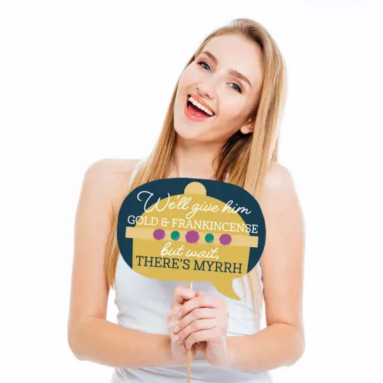 Big Dot of Happiness Funny Holy Nativity - Manger Scene Religious Christmas Photo Booth Props Kit - 10 Piece {4}