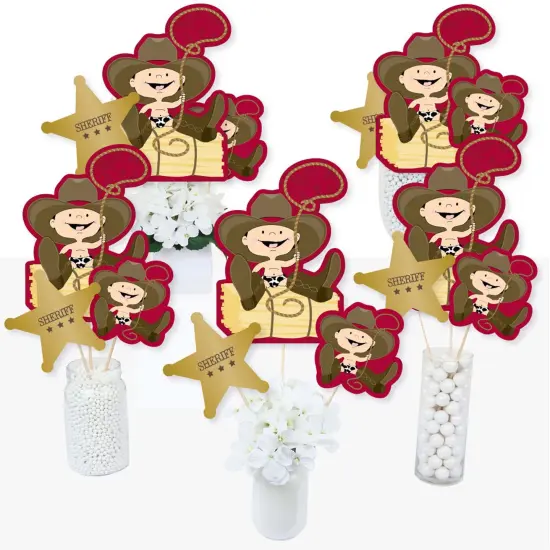 Big Dot of Happiness Little Cowboy - Western Baby Shower or Birthday Party Centerpiece Sticks - Table Toppers - Set of 15 {3}