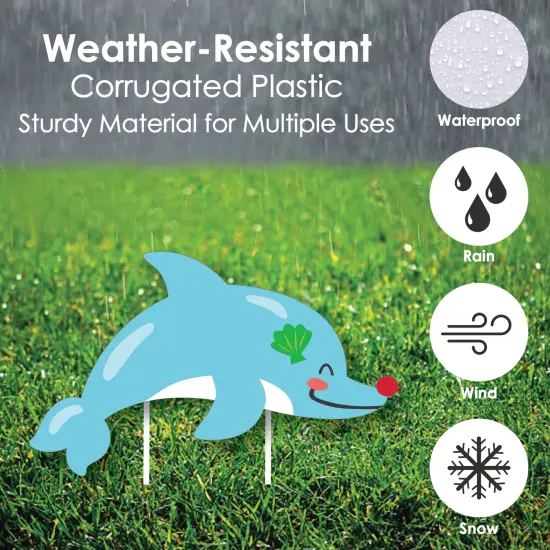 Big Dot of Happiness Tropical Christmas - Yard Sign and Outdoor Lawn Decorations - Beach Santa Holiday Party Yard Signs - Set of 8 {4}