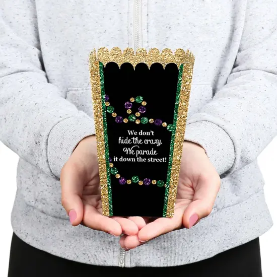 Big Dot of Happiness Mardi Gras - Masquerade Party Popcorn Favor Treat Boxes - Set of 12 {6}