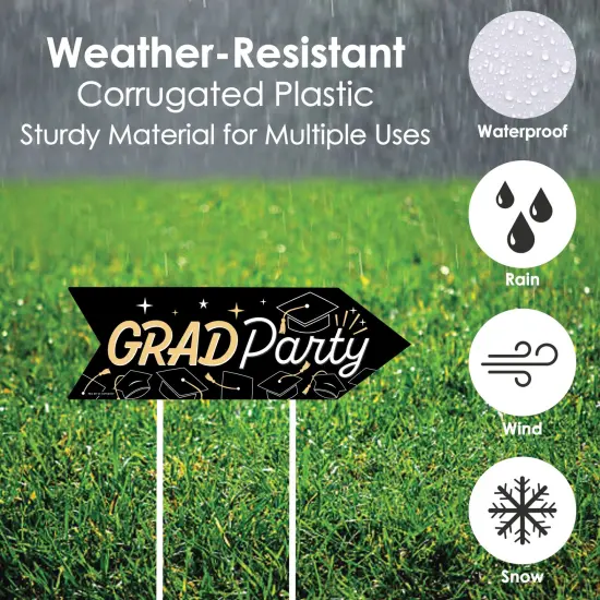 Big Dot of Happiness Arrow Hello College Graduation Party Direction Signs - Double Sided Outdoor Yard Signs - Set of 6 {4}