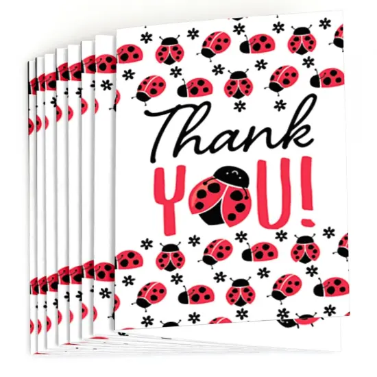 Big Dot of Happiness Happy Little Ladybug - Baby Shower or Birthday Party Thank You Cards (8 count) {3}