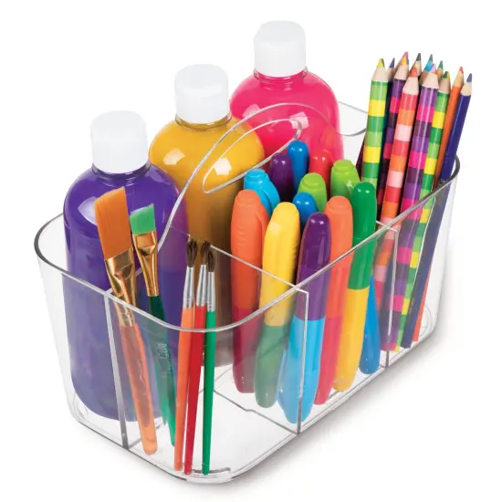 mDesign Plastic Storage Caddy Tote for Sewing & Craft Supplies, Small {5}