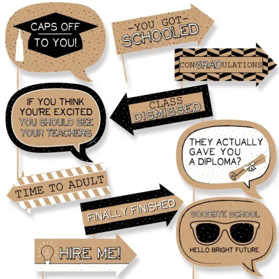 Big Dot of Happiness Funny Bright Future - Graduation Party Photo Booth Props Kit - 10 Piece {1}