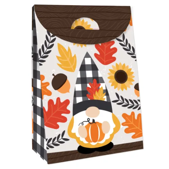Big Dot of Happiness Fall Gnomes - Autumn Harvest Gift Favor Bags - Party Goodie Boxes - Set of 12 {4}