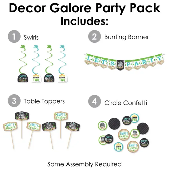 Big Dot of Happiness Empty Nesters - Empty Nest Party Supplies Decoration Kit - Decor Galore Party Pack - 51 Pieces {3}