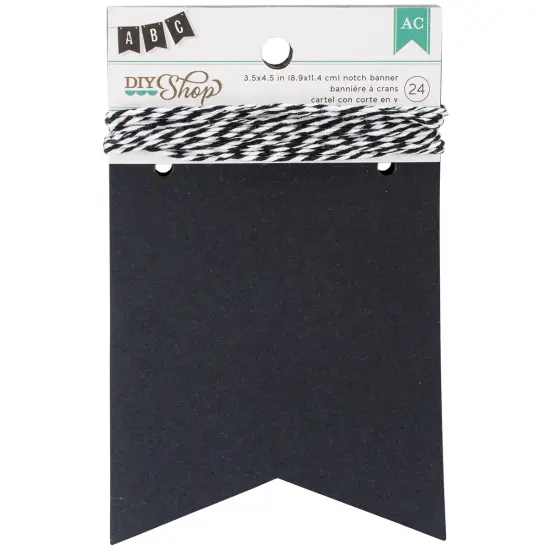 DIY Shop Banner Kit 24/Pkg-Chalkboard Notch, 3.5"X4.5" {1}