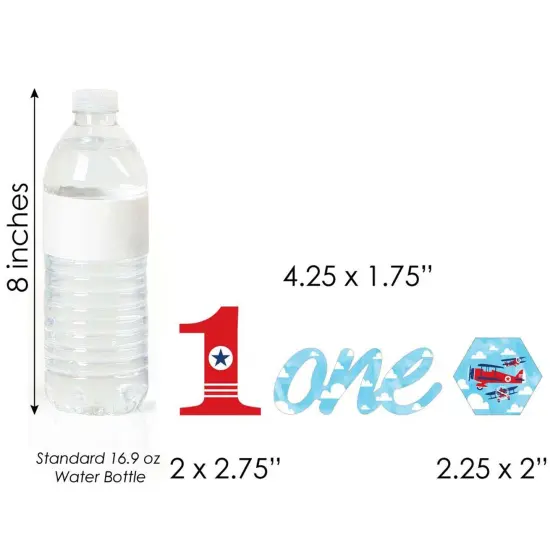 Big Dot of Happiness 1st Birthday Taking Flight - Airplane - DIY Shaped Vintage Plane First Birthday Party Cut-Outs - 24 Count {6}