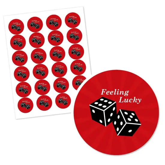 Big Dot of Happiness Las Vegas - Casino Party Circle Sticker Labels - 24 Count {3}