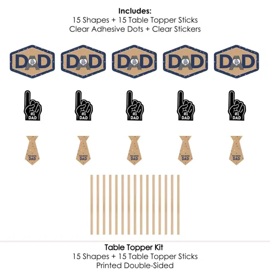 Big Dot of Happiness My Dad is Rad - Father's Day Centerpiece Sticks - Table Toppers - Set of 15 {7}