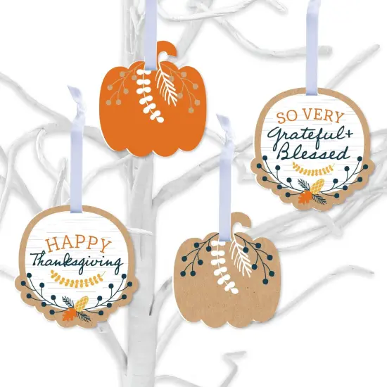 Big Dot of Happiness Happy Thanksgiving - Fall Harvest Decorations - Tree Ornaments - Set of 12 {1}