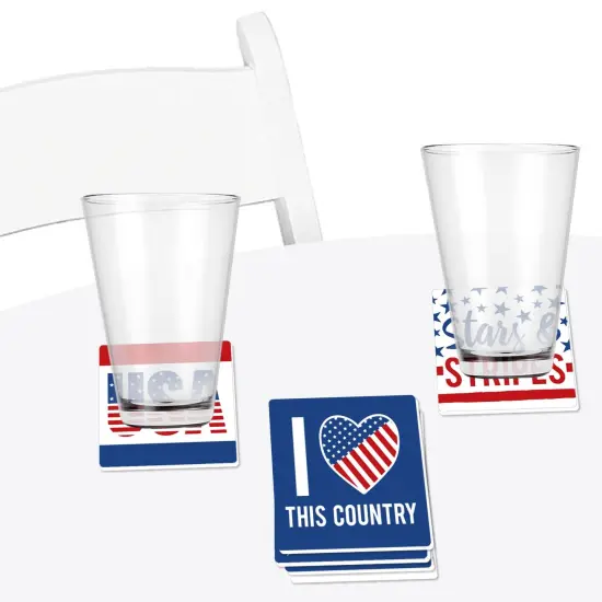 Big Dot of Happiness Stars & Stripes - Memorial Day, 4th of July and Labor Day USA Patriotic Party Decorations - Drink Coasters - Set of 6 {4}