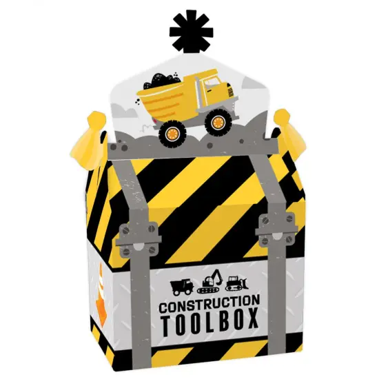 Big Dot of Happiness Dig It - Construction Party Zone - Treat Box Party Favors - Baby Shower or Birthday Party Goodie Gable Boxes - Set of 12 {1}