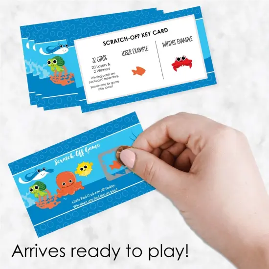 Big Dot of Happiness Under the Sea Critters - Baby Shower or Birthday Party Game Scratch Off Cards - 22 Count {3}