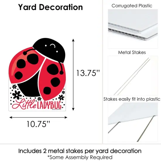 Big Dot of Happiness Happy Little Ladybug - Outdoor Lawn Sign - Baby Shower or Birthday Party Yard Sign - 1 Piece {7}