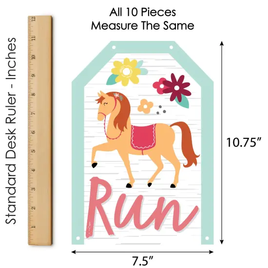 Big Dot of Happiness Run Wild Horses - Hanging Vertical Paper Door Banners - Pony Birthday Party Wall Decoration Kit - Indoor Door Decor {7}