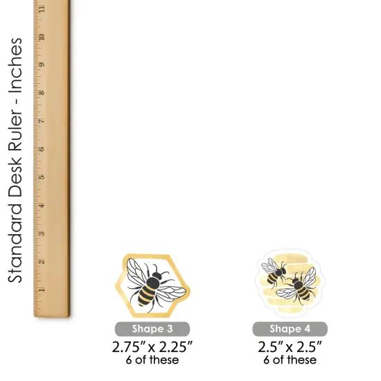 Big Dot of Happiness Little Bumblebee - DIY Shaped Bee Baby Shower or Birthday Party Cut-Outs - 24 Count {7}
