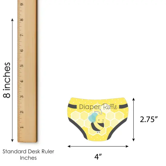 Big Dot of Happiness Honey Bee - Diaper Shaped Raffle Ticket Inserts - Baby Shower Activities - Diaper Raffle Game - Set of 24 {4}