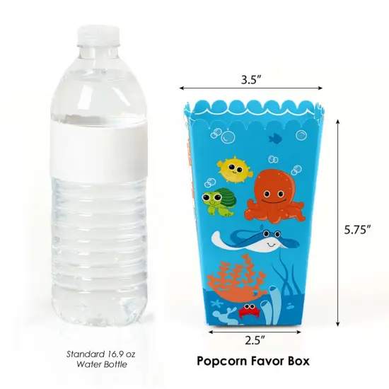 Big Dot of Happiness Under the Sea Critters - Baby Shower or Birthday Party Favor Popcorn Treat Boxes - Set of 12 {3}