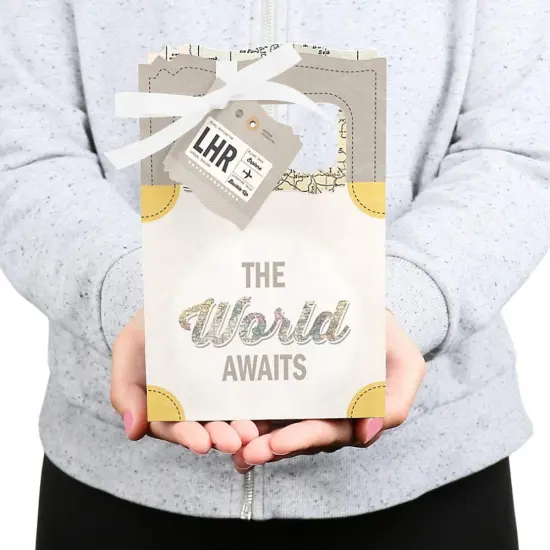 Big Dot of Happiness World Awaits - Travel Themed Party Favor Boxes - Set of 12 {6}